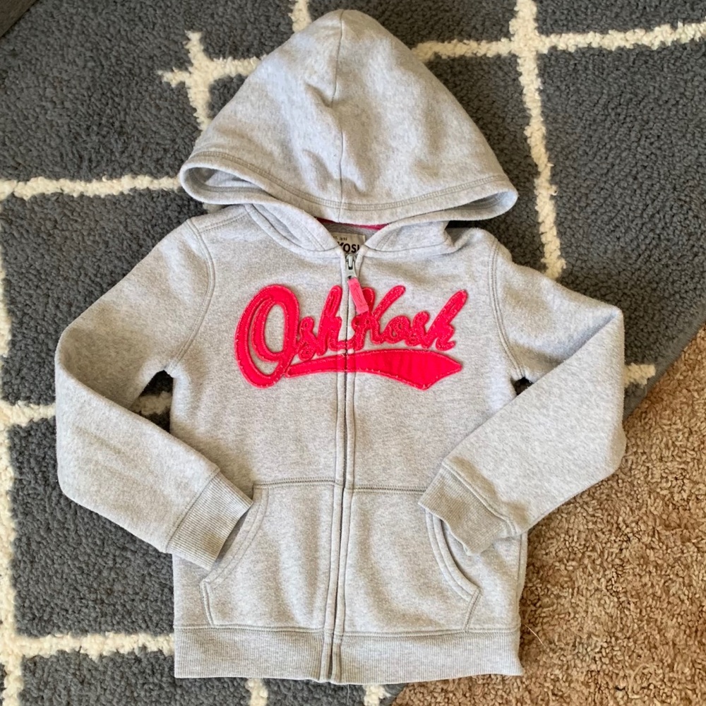 Girls OshKosh grey and pink zip up